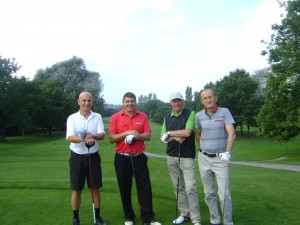 The winning team from right to left are Paul Hiom, Tony Alexander, Peter Fletcher and Murray Wells.