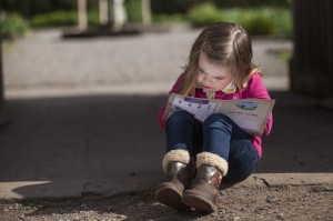 Where’s that egg? A young visitor at Dunham Massey puzzles over her Easter Egg Trail c National Trust images