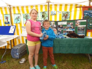 Two of the Wincle pupils with their work.