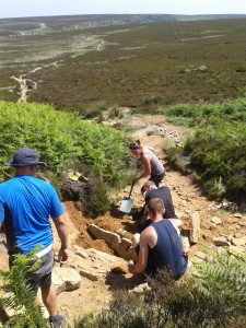 Working on the Cowperstone footpath at Stanage