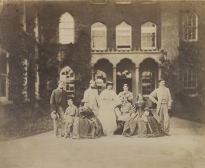 Archive photo of 7th Earl of Warrington and Catharine, Countess of Warington (centre) at Enville Hall, Staffs c 1860 Image by kind permission of Mrs Diana Williams
