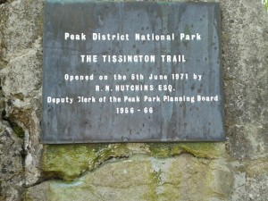 Historic plaque – Tissington Trail opened on June 5, 1971.