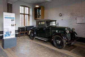 Lord Stamford’s 1935 Morris Ten-Four car on display in the stables at Dunham Massey c. National Trust/David Jones