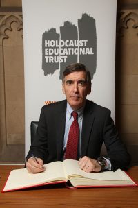 Mr Rutley signs the Holocaust Educational Trust’s Book of Commitment